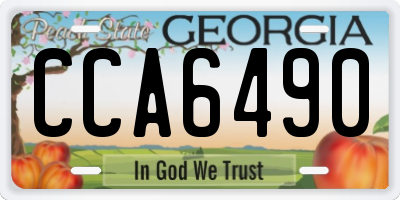 GA license plate CCA6490