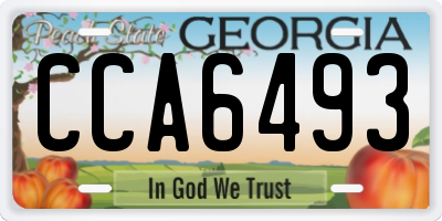 GA license plate CCA6493