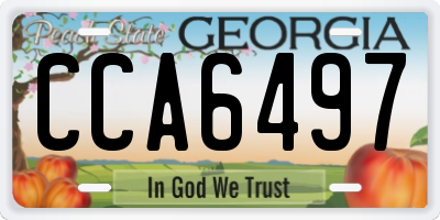 GA license plate CCA6497