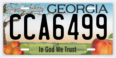 GA license plate CCA6499