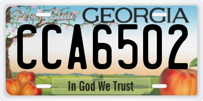 GA license plate CCA6502