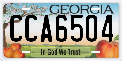 GA license plate CCA6504