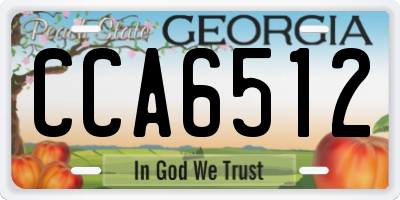 GA license plate CCA6512