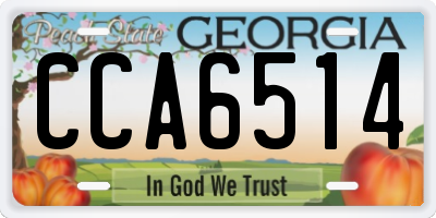 GA license plate CCA6514
