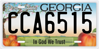 GA license plate CCA6515