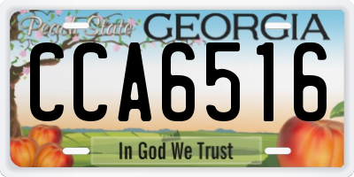GA license plate CCA6516