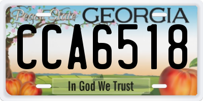 GA license plate CCA6518