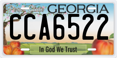 GA license plate CCA6522