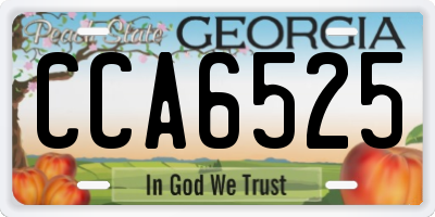 GA license plate CCA6525