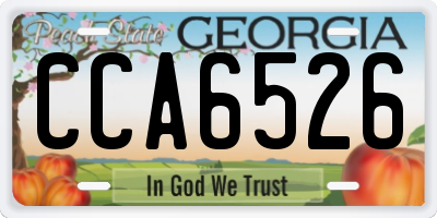 GA license plate CCA6526