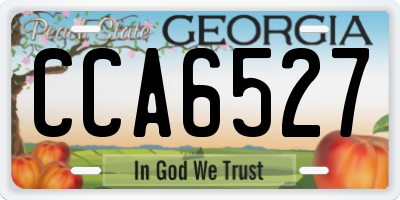 GA license plate CCA6527