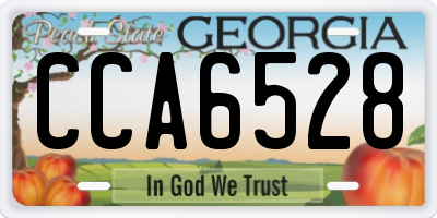 GA license plate CCA6528