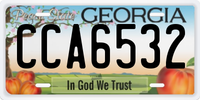GA license plate CCA6532