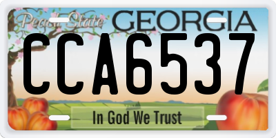 GA license plate CCA6537