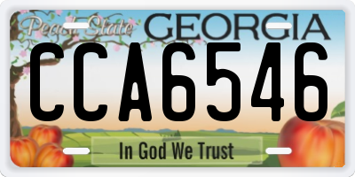 GA license plate CCA6546