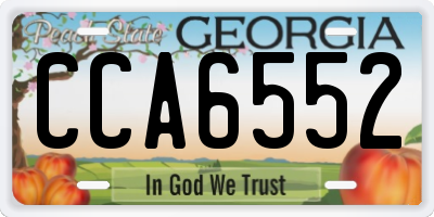 GA license plate CCA6552