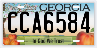 GA license plate CCA6584