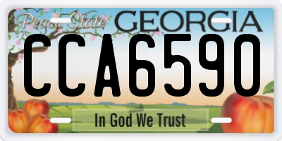 GA license plate CCA6590