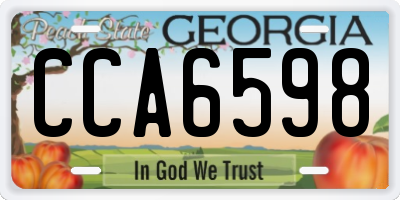 GA license plate CCA6598
