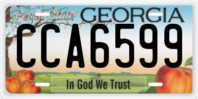 GA license plate CCA6599