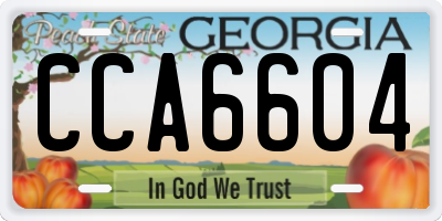 GA license plate CCA6604
