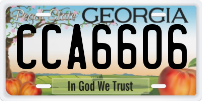 GA license plate CCA6606