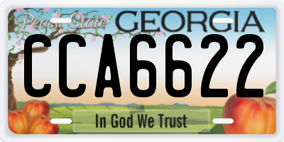 GA license plate CCA6622