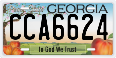 GA license plate CCA6624