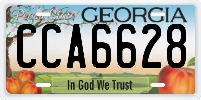 GA license plate CCA6628