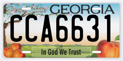 GA license plate CCA6631