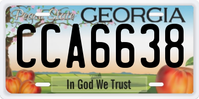 GA license plate CCA6638