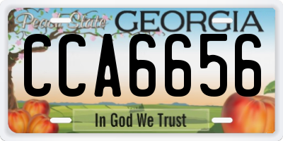 GA license plate CCA6656