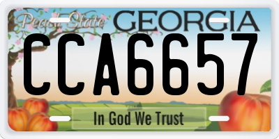 GA license plate CCA6657