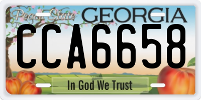 GA license plate CCA6658