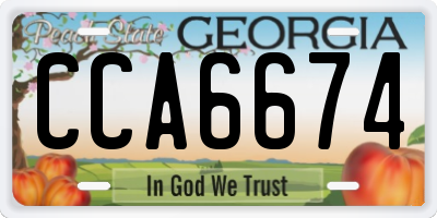 GA license plate CCA6674