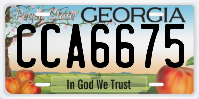 GA license plate CCA6675