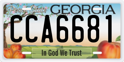 GA license plate CCA6681
