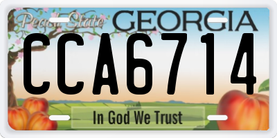 GA license plate CCA6714