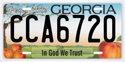 GA license plate CCA6720