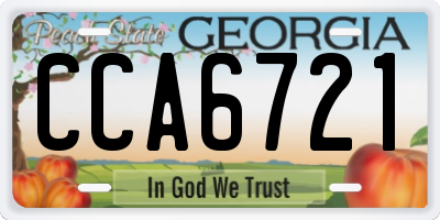 GA license plate CCA6721