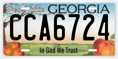 GA license plate CCA6724