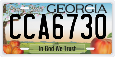 GA license plate CCA6730
