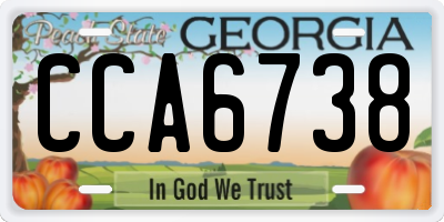 GA license plate CCA6738