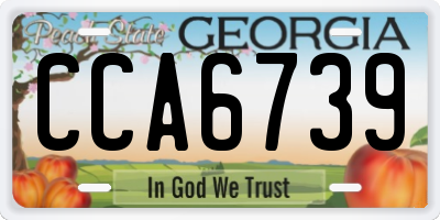 GA license plate CCA6739