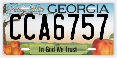 GA license plate CCA6757