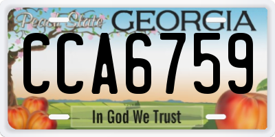 GA license plate CCA6759