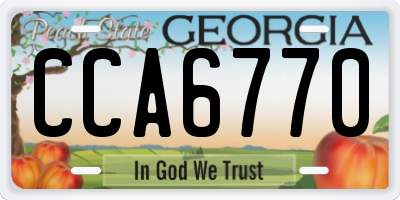 GA license plate CCA6770