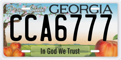GA license plate CCA6777