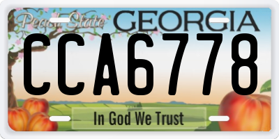 GA license plate CCA6778