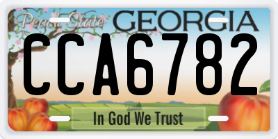 GA license plate CCA6782
